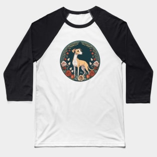 Italian Greyhound Floral Frame Baseball T-Shirt